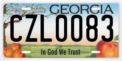 GA license plate CZL0083