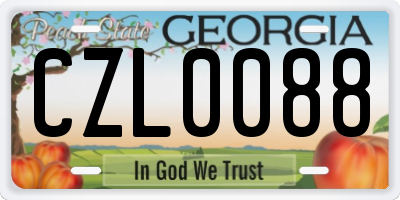 GA license plate CZL0088