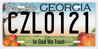 GA license plate CZL0121
