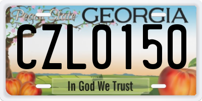 GA license plate CZL0150