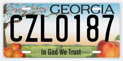 GA license plate CZL0187