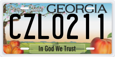 GA license plate CZL0211