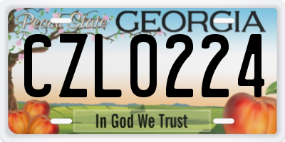 GA license plate CZL0224