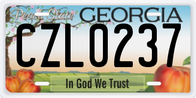 GA license plate CZL0237
