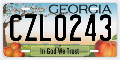 GA license plate CZL0243