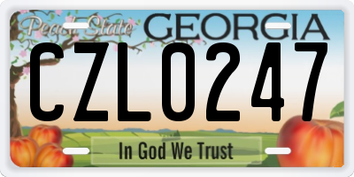 GA license plate CZL0247