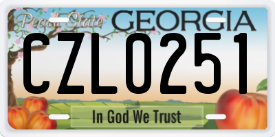 GA license plate CZL0251