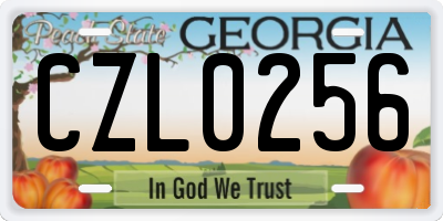 GA license plate CZL0256