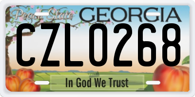 GA license plate CZL0268