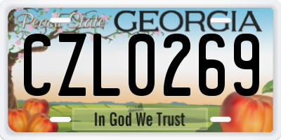 GA license plate CZL0269