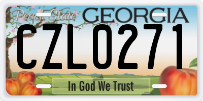 GA license plate CZL0271