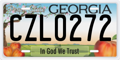 GA license plate CZL0272