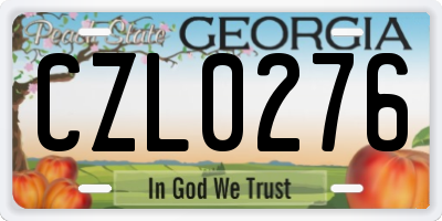 GA license plate CZL0276
