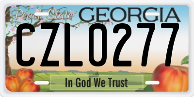 GA license plate CZL0277