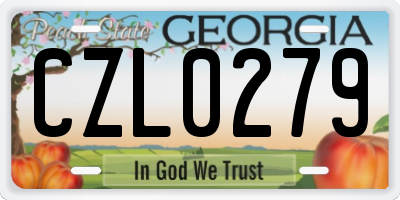 GA license plate CZL0279