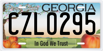 GA license plate CZL0295