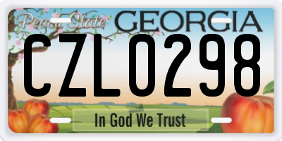 GA license plate CZL0298