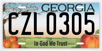 GA license plate CZL0305