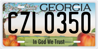 GA license plate CZL0350