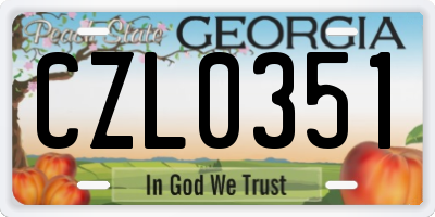 GA license plate CZL0351