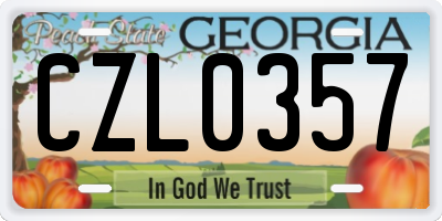 GA license plate CZL0357