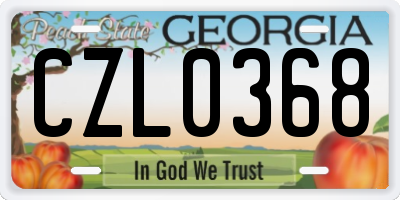 GA license plate CZL0368