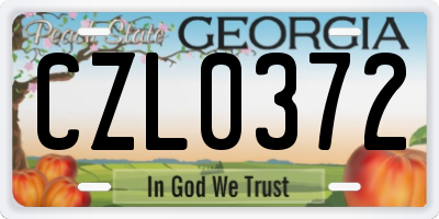 GA license plate CZL0372