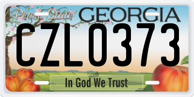 GA license plate CZL0373