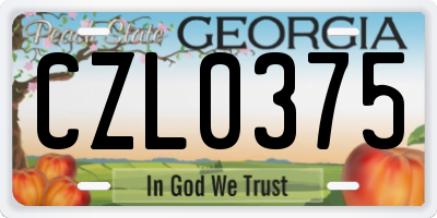 GA license plate CZL0375