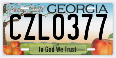 GA license plate CZL0377