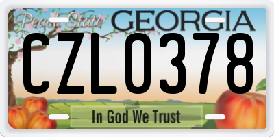 GA license plate CZL0378