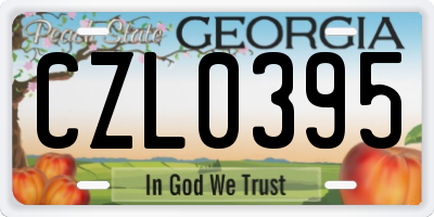 GA license plate CZL0395