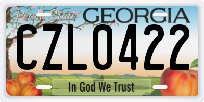 GA license plate CZL0422