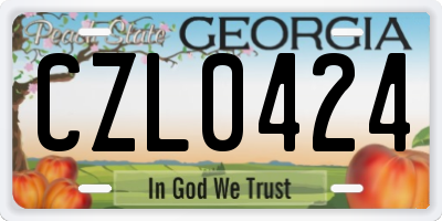 GA license plate CZL0424