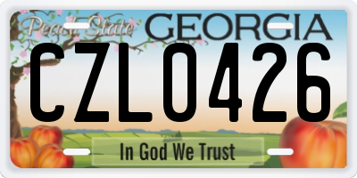 GA license plate CZL0426