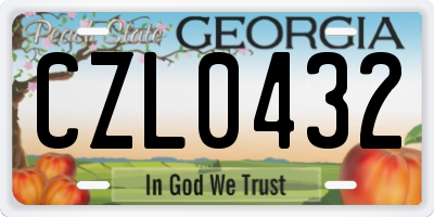 GA license plate CZL0432