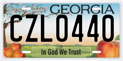 GA license plate CZL0440