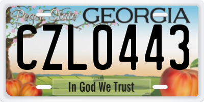 GA license plate CZL0443