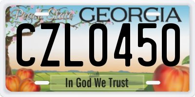 GA license plate CZL0450