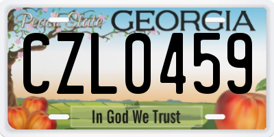 GA license plate CZL0459