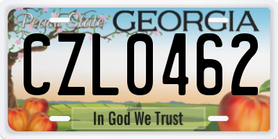 GA license plate CZL0462