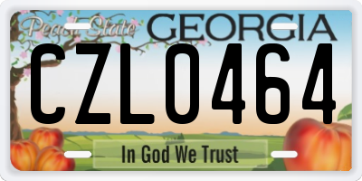 GA license plate CZL0464