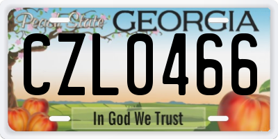 GA license plate CZL0466