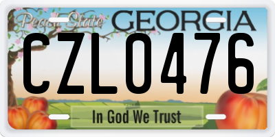 GA license plate CZL0476