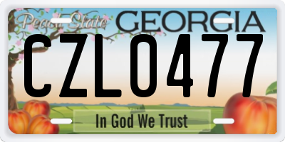 GA license plate CZL0477