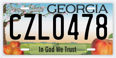 GA license plate CZL0478