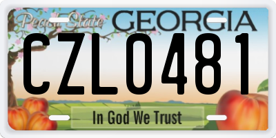 GA license plate CZL0481