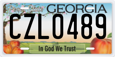GA license plate CZL0489