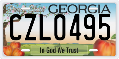 GA license plate CZL0495