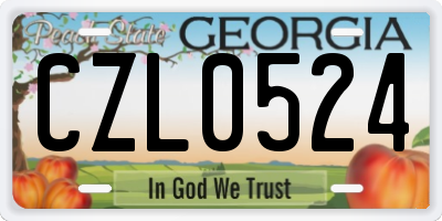 GA license plate CZL0524